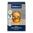 Lasi tammenterho LED-valoilla 16 cm Amarant Luumu Finnlumor - Paristokäyttöinen lasinen koristevalo ajastimella - LED-ljus och lyktor - 6410416573977 - 5