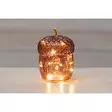Lasi tammenterho LED-valoilla 16 cm Amarant Luumu Finnlumor - Paristokäyttöinen lasinen koristevalo ajastimella - LED-ljus och lyktor - 6410416573977 - 1