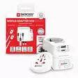 Reseadapter 3-polig jordad med integrerad snabbladdare 45 watt PD USB-laddare (1 x USB C & 1 x USB) - Reseadaptrar - 7640166329107 - 13