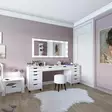 Sminkbord Hanah Home Duru 1600 Matte Vit Spånskiva 200x77,4x55 cm - Toalettbord - 8684283109937 - 5