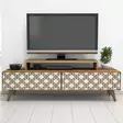 TV-bänk Hanah Home City Valnöt Cream Spånskiva 140x48,8x41,8 cm - TV-bänkar - 8681875184457 - 4