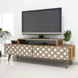 TV-bänk Hanah Home City Valnöt Cream Spånskiva 140x48,8x41,8 cm - TV-bänkar - 8681875184457 - 2