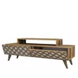 TV-bänk Hanah Home City Valnöt Cream Spånskiva 140x48,8x41,8 cm - TV-bänkar - 8681875184457 - 1