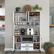 Förvaringsskåp Hanah Home JE168 Vit Valnöt Spånskiva 120x184,2x40 cm - Skåp och byråer - 8684283108787 - 3