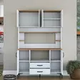 Förvaringsskåp Hanah Home JE168 Vit Valnöt Spånskiva 120x184,2x40 cm - Skåp och byråer - 8684283108787 - 7