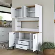 Förvaringsskåp Hanah Home JE168 Vit Valnöt Spånskiva 120x184,2x40 cm - Skåp och byråer - 8684283108787 - 8