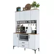 Förvaringsskåp Hanah Home JE168 Vit Valnöt Spånskiva 120x184,2x40 cm - Skåp och byråer - 8684283108787 - 10