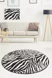 Matta Conceptum Zebra Flerfärgad Polyester 100x100 cm - Runda mattor - 8681875589467 - 2