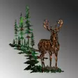 Väggdekor Metall Wallity Deer Flerfärgad Metall 65x79 cm - Dekorationer, prydnadsföremål - 8683743679997 - 6