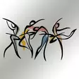 Väggdekor Metall Wallity Dance M Flerfärgad Metall Trä 97x56,5 cm - Dekorationer, prydnadsföremål - 8684282053767 - 8