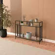 Sideboard Hanah Home Venedik Svart Härdat Glas Metall 100x30x78 cm - Sidobord och extrabord - 8684283206797 - 2