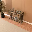 Sideboard Hanah Home Venedik Svart Härdat Glas Metall 100x30x78 cm - Sidobord och extrabord - 8684283206797 - 3