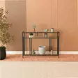 Sideboard Hanah Home Venedik Svart Härdat Glas Metall 100x30x78 cm - Sidobord och extrabord - 8684283206797 - 1