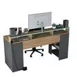 Skrivbord Hanah Home HA122 Valnöt Antracit Spånskiva 160x89,5x55 cm - Skrivbord - 8684282480907 - 8