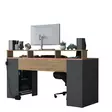 Skrivbord Hanah Home HA122 Valnöt Antracit Spånskiva 160x89,5x55 cm - Skrivbord - 8684282480907 - 9