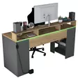 Skrivbord Hanah Home HA122 Valnöt Antracit Spånskiva 160x89,5x55 cm - Skrivbord - 8684282480907 - 7