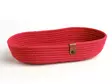 Brödkorgset i bomull (3 delar), röd, 12 x 22 x 5 cm, tålig, handgjord - Serveringsfat - 8683742916307 - 5
