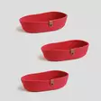Brödkorgset i bomull (3 delar), röd, 12 x 22 x 5 cm, tålig, handgjord - Serveringsfat - 8683742916307 - 3
