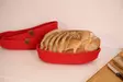 Brödkorgset i bomull (3 delar), röd, 12 x 22 x 5 cm, tålig, handgjord - Serveringsfat - 8683742916307 - 2
