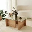 Soffbord Hanah Home Escape Safir Ek Härdat Glas Spånskiva 105x40x65 cm - Soffbord - 8683742112167 - 3