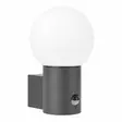 Vägglampa GLOBUS E27 PIR antracit / mörkgrå Led Energie - Sfärisk utomhusvägglampa med rörelsevakt - Vägg- och taklampor - 6418536040737 - 2