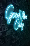 Led Väggdekor Wallity Good Vibes Only Blue Plast 37x62 cm - Ljussmycken och ljusfigurer - 8683342865227 - 3