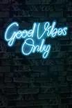Led Väggdekor Wallity Good Vibes Only Blue Plast 37x62 cm - Ljussmycken och ljusfigurer - 8683342865227 - 4