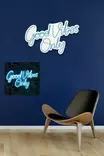 Led Väggdekor Wallity Good Vibes Only Blue Plast 37x62 cm - Ljussmycken och ljusfigurer - 8683342865227 - 5