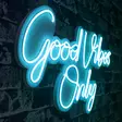 Led Väggdekor Wallity Good Vibes Only Blue Plast 37x62 cm - Ljussmycken och ljusfigurer - 8683342865227 - 2