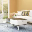 Soffbord Hanah Home Delux Valnöt Vit Spånskiva 90x42,4x45 cm - Soffbord - 8683342946247 - 2