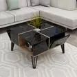 Soffbord Hanah Home Nirvana Svart Valnöt Vit Spånskiva 71,8x43,8x71,8 cm - Soffbord - 8683743945337 - 4