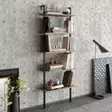 Bokhylla Hanah Home Piante Valnöt Svart Spånskiva 60x174x22 cm - Bokhyllor - 8681875920987 - 2