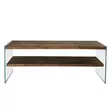 TV-bänk Hanah Home TV103 Valnöt Massiv Furu Härdat Glas 120x45x35 cm - TV-bänkar - 8681875708127 - 1