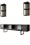TV-bänk Hanah Home Chrome Line Valnöt Spånskiva 180x30x48 cm - TV-bänkar - 8683742126157 - 8