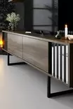 TV-bänk Hanah Home Chrome Line Valnöt Spånskiva 180x30x48 cm - TV-bänkar - 8683742126157 - 5