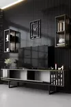 TV-bänk Hanah Home Chrome Line Valnöt Spånskiva 180x30x48 cm - TV-bänkar - 8683742126157 - 4