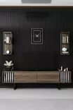 TV-bänk Hanah Home Chrome Line Valnöt Spånskiva 180x30x48 cm - TV-bänkar - 8683742126157 - 3