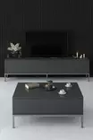 TV-bänk Hanah Home Lord Antracit Silver Spånskiva 180x47x30 cm - TV-bänkar - 8684282483977 - 5