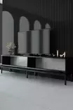 TV-bänk Hanah Home Lord Svart Spånskiva 180x47x30 cm - TV-bänkar - 8684282484257 - 3