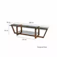 TV-bänk Hanah Home Amalfi Valnöt Massiv Furu Härdat Glas 158x35x35 cm - TV-bänkar - 8683342979207 - 10