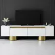 TV-bänk Hanah Home Bohem Vit Guld Spånskiva 180x50x30 cm - TV-bänkar - 8684283557127 - 3