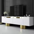 TV-bänk Hanah Home Bohem Vit Guld Spånskiva 180x50x30 cm - TV-bänkar - 8684283557127 - 2