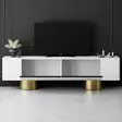 TV-bänk Hanah Home Bohem Vit Guld Spånskiva 180x50x30 cm - TV-bänkar - 8684283557127 - 4