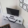 TV-bänk Hanah Home Sares Vit Svart Spånskiva 120x35x36,8 cm - TV-bänkar - 8683743121717 - 5