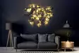 Väggdekor Metall Wallity World Map Compass Led Svart Metall 65x95 cm - Dekorationer, prydnadsföremål - 8681875643817 - 6