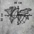 Väggdekor Metall Wallity World Map Compass Led Svart Metall 65x95 cm - Dekorationer, prydnadsföremål - 8681875643817 - 3