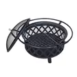 Eldstad 75 cm Stål - Med gnistgaller och eldgaffel - Trädgårdsgrillar och eldstäder - 6438168120607 - 3