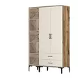 Garderob Hanah Home Kumsal PT Valnöt Cream Spånskiva 120x47,5x201,4 cm - Garderober - 8684282089247 - 1
