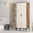 Garderob Hanah Home Kumsal PT Valnöt Cream Spånskiva 120x47,5x201,4 cm - Garderober - 8684282089247 - 6