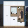 Hallmöbel Hanah Home EA108 Vit Valnöt Spånskiva 179,4x226,4x37,5 cm - Hallskåp - 8683743764587 - 2